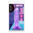 Tapadókorongos lila zselés mini dildó 12,5 cm