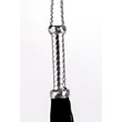 Fekete korbács fém fogóval 45 cm - Flogger with metallic leather handle suede leather tails