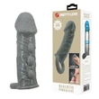 Rücskös fekete éniszhosszabbító heregyűrűvel Pretty Love Realistic Penis Sleeve Black I