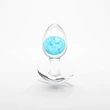 Közepes méretű szilikon plug kék üveg gömbbel Cosmic Glams - medium - blue