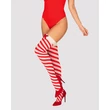 Piros-fehér csíkos, térd fölé érő zokni Kissmas stockings l/xl