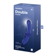 Kétvégű kék üvegdildó Double Crystal light blue