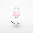 Közepes méretű szilikon plug rózsaszín üveg gömbbel Cosmic Glams - medium - pink
