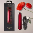 Mini vibrátor, újratölthető vibráló golyó piros rózsában Ro 90