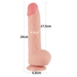 Kétrétegű, csúszóbőrös világos herés dildó 24cm - 9.5'' Sliding Skin Dual Layer Dong Flesh