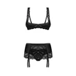 Nyitott melltartó és tanga harisnyatartóval - Lecille crotchless set - L/XL
