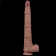 Realisztikus hajlítható dildó 16'' dual layered bendable silicone cock xxl(flesh)