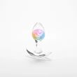 Kis méretű szilikon plug szivárványszínű üveg gömbbel Cosmic Glams - small - rainbow