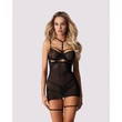 Fekete áttetsző pántos fehérnemű Arrowel chemise l/xl