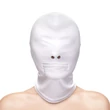 Fehér fejmaszk cipzárral és orrnyílással Fetish & Fashion - Zippered Mouth Hood - White