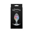Közepes méretű szilikon plug szivárványszínű üveg gömbbel Cosmic Glams - medium - rainbow