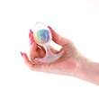 Közepes méretű szilikon plug szivárványszínű üveg gömbbel Cosmic Glams - medium - rainbow