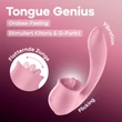 Csikló és G pont stimulátor Tongue genius - pink