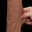Barna herés csúszóbőrős dildó King Sized Sliding Skin Dual Layer Dong Brown