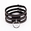 Bőr nyakörv fekete - Collar made in calf softy leather