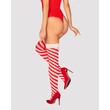 Piros-fehér csíkos, térd fölé érő zokni Kissmas stockings l/xl