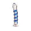 Icicles No. 5. átlátszó, kék üvegdildó  17,5 cm
