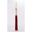 Piros korbács fém fogóval 45 cm - Flogger with metallic leather handle suede leather tails