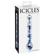 Hullámos üvegdildó No. 8 Clear/Blue
