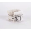 Fehér szőrmés bilincs - Handcuff design made in calf softy leather