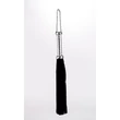 Fekete korbács fém fogóval 45 cm - Flogger with metallic leather handle suede leather tails