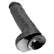 Letapasztható dildó herékkel 11" cock with balls black 28 cm