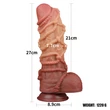 Kétrétegű nagy dildó 26 cm-es tapadótalpas platinum silicone cock