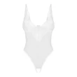 Alul nyitott áttetsző fehér body Alissium crotchless teddy XS/S