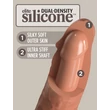 Realisztikus letapasztható vibrátor 6" dual density vibrating silicone cock  tan