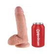 Realisztikus letapasztható dildó 7" cock with balls  light