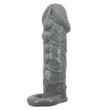 Rücskös fekete éniszhosszabbító heregyűrűvel Pretty Love Realistic Penis Sleeve Black I