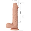 Realisztikus csúszóbőrös letapasztható vibrátor Pretty Love Bergrisi 26 cm