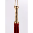 Piros korbács fém fogóval 45 cm - Flogger with metallic leather handle suede leather tails
