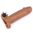 Péniszhosszabbító vibrátoros Pleasure x-tender vibrating penis sleeve #2 - brown