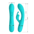Tölthető, szilikon nyuszi vibrátor Pretty Love Scocco green 20 cm