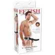 Üreges felcsatolható vibrációs fekete dildó távirányítóval 20 cm - Vibrating hollow strap-on 8