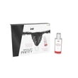 Szexi fekete bugyi és epres síkosító ajándék szett Red brazilian panty + slinding gel