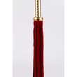 Piros korbács fém fogóval 45 cm - Flogger with metallic leather handle suede leather tails