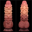 Vastag kétrétegű platinum szilikon dildó kötél mintával 24 cm - 9.5'' Dual layered Platinum Silicone Cock with Rope
