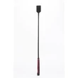Lovaglópálca Nylon stick with neon strip and goat kid leather handle nubuck leather black