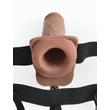 Felcsatolható pénisz vibrátor 18 cm Hollow strap-on 