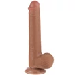 Letapasztható 9'' sliding skin dual layer dildó barna