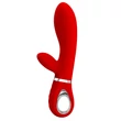 Csiklókaros puha szilikon g-pont vibrátor Pretty Love Thomas Red 20cm