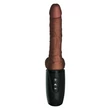 Barna herés lökő vibrátor 19 cm - 7.5" thrusting cock with balls brown