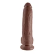 Letapasztható barna dildó herékkel 9" cock with balls brown 22,8 cm
