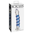 Icicles No. 5. átlátszó, kék üvegdildó  17,5 cm
