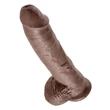 Barna, herés dildó 25 cm  - 10" Cock with Balls Brown