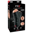 Vibrációs száj és vagina  maszturbátor Double Penetration Vibrating Stroker Light/Black