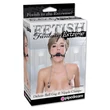 Szájpecek láncos mellbimbóbilinccsel Deluxe ball gag and nipple clamps silver/black