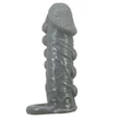 Rücskös fekete éniszhosszabbító heregyűrűvel Pretty Love Realistic Penis Sleeve Black I
